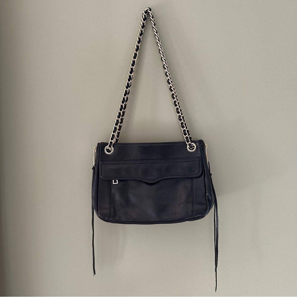 NEW Rebecca Minkoff Black Leather Swing Shoulder Bag